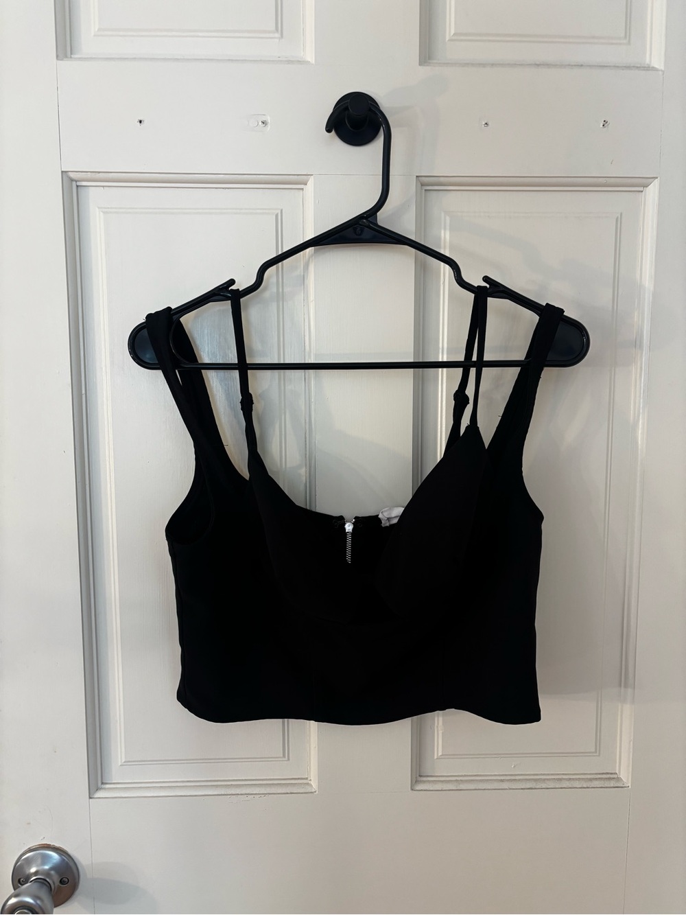 Black Cropped Bustier Top